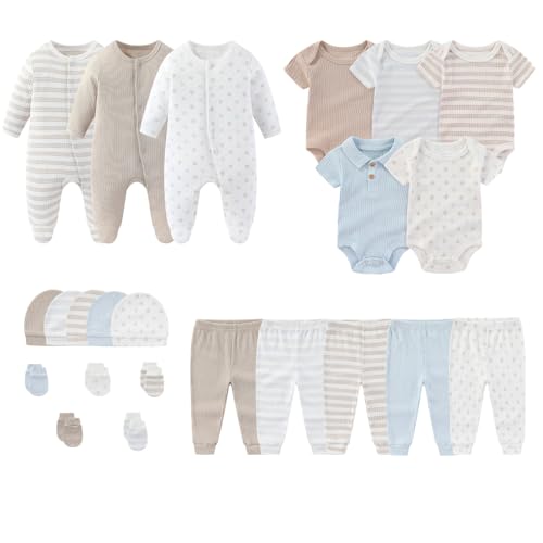 Image of MAMIMAKA Newborn Layette Gift Set 23-Piece Baby Bodysuits Infant Outfits Essentials and Accessories 0-12 Months