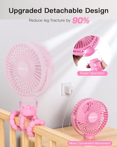 image for FRIZCOL 12000mAh Portable Stroller Fan, Use As Power Bank, 65H Battery