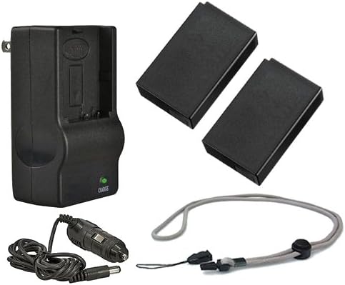 Intelligent' Batteries (2 Units) + AC/DC Travel Charger Compatible with Panasonic Lumix DMC-FZ1000