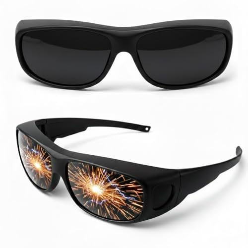 Dubofu IR Shade 8 Welding Glasses ANSI Z87.1 Eye Protection Welding Goggles Wrap-Around Protective Safety Goggles for TIG Stick Welding Plasma Cutting