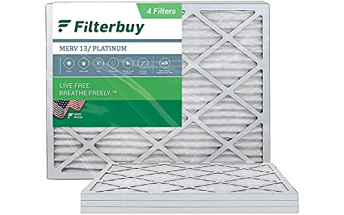 Best Cyber Monday 🔥 Filterbuy 20x21.5x1 Air Filter MERV 13, Pleated HVAC AC Furnace Filters (4-Pack, Platinum)