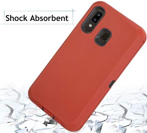 Annymall Galaxy A50 Case,Galaxy A20 Case,Galaxy A30 Case, Heavy Duty [with Kickstand & Built-in Screen Protector] Defender Armor Protective Cover for Samsung Galaxy A20/A30/A50 (Red/Black)