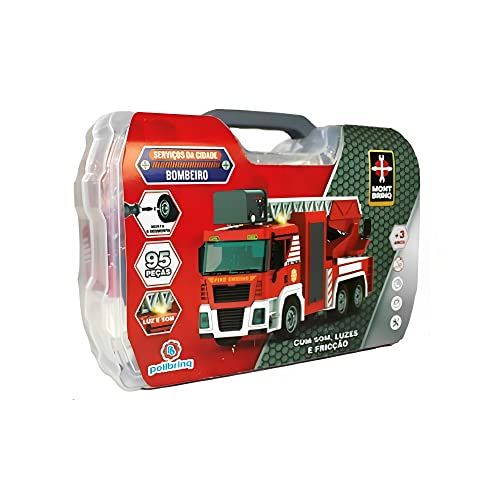 Blocos para Montar, Montbrinq, Bombeiro, 95 peças