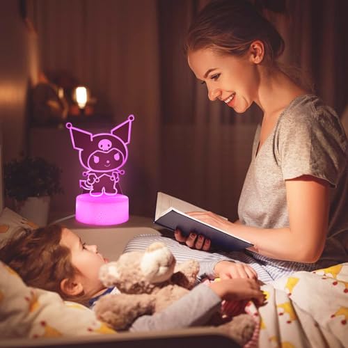 Image of sunduck Pink Kawaii Night Light with Corded Control- Cute Dreamy Girls Room Decor, Perfect Birthday /Christmas Gift for Kids, Unique Holiday Present
