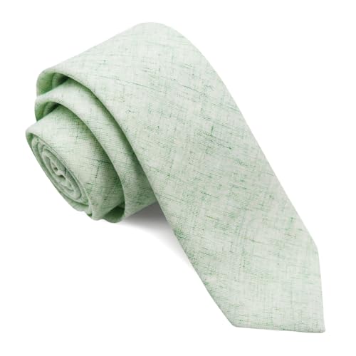 Image of Cotton Ties for Men Solid Color Skinny Tie Mens Necktie for Wedding Graduation Formal Dinner