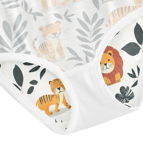 ZZKKO Forest Lions Tigers Girls Underwear Toddler Panties for Girls Comfort Brief Size 8Y4
