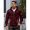Jamron Mens Plus Size Quarter-Zip Hoodie Pullover Sweatshirts Casual Sports Jacket with Multi Pockets SN0708243 Burgundy 5XL #1