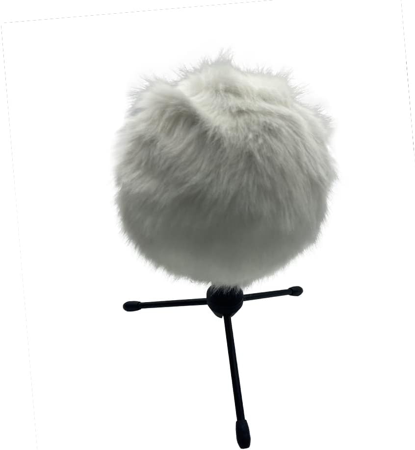 Microphone Pop Filter Wind Muff For Blue Snowball Ice Deadcat Furry Windscreen Wind Cover For Blue Snowbal (White)