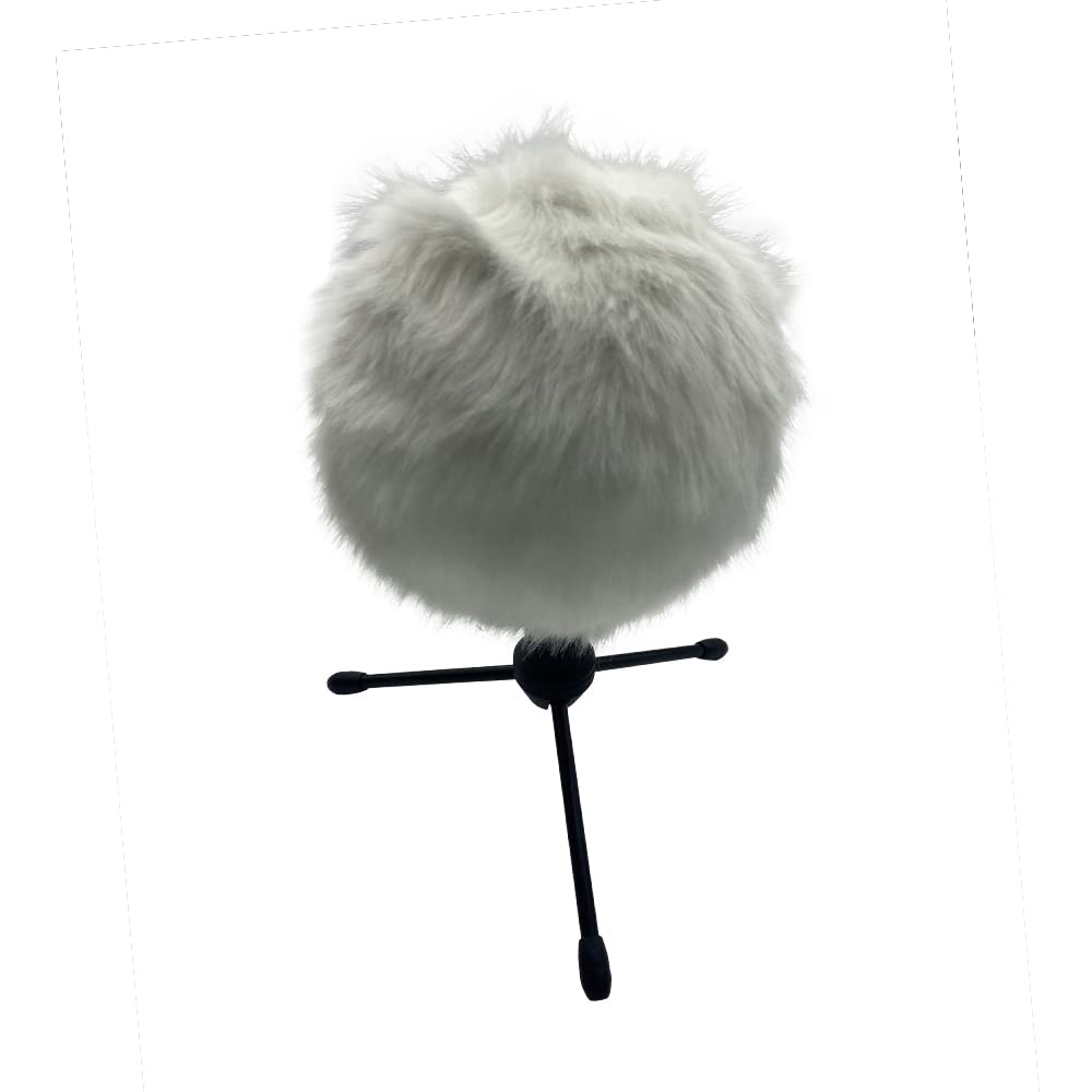 Microphone Pop Filter Wind Muff For Blue Snowball Ice Deadcat Furry Windscreen Wind Cover For Blue Snowbal (White)