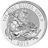 Valiant Silbermünze Valiant St. Georg der Drachentöter 2019 incl. Münzkapsel, 1 Unze, Differenzbesteuert nach § 25a UstG