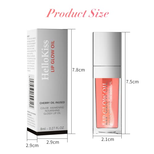 Pexihoap 2Pcs Lip Hydrating Gloss Oil,Clear Glossy Lip Oil Tinted, Transparent Plumping Lip Gloss,Moisturizing Clear Toot Lip Oil For Dry Lips (Rosewood+Transparent) #TOP7