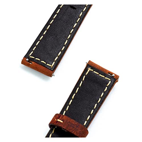 Correas de reloj cuero 20 mm 22 mm 24 mm bandas negro hebilla acero 5