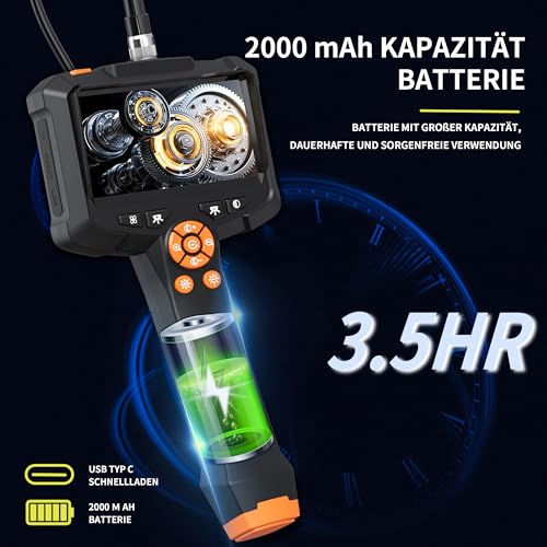 Daxiongmao Boroskop, Endoskop-Kamera mit Licht, IP67 wasserdichtes Endoskop, 1080P HD Inspektionskamera, Boroskop-Kamera mit Licht, 16.5ft Flexible Endoskop-Kamera, Gadgets für Männer (4.3\)