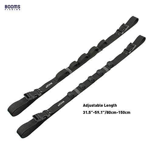 Booms Fishing VRC Vehicle Rod Carrier, Car Fishing Rod Holder, 2 Nylon Straps Adjustable Range 31.5 "-59", Fishing Pole Roof Rack Store 5 Poles Max