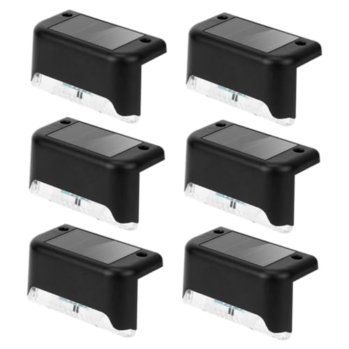 Gadpiparty 6 Piezas Luz Solar De La Cerca Luces Solares Para La Cerca Muro Luz Solar Al Aire Libre Luces De Jardín Con Energía Solar a Prueba De Agua Cerca Al Aire Libre Negro Abdominales