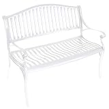 Gartenbank Napoli 2Sitzer 110x57x84cm Aluguss weiss lackiert rostfrei