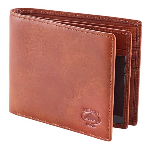 Image of Stealth Mode Leather Bifold Wallet for Men With ID Window and RFID Blocking