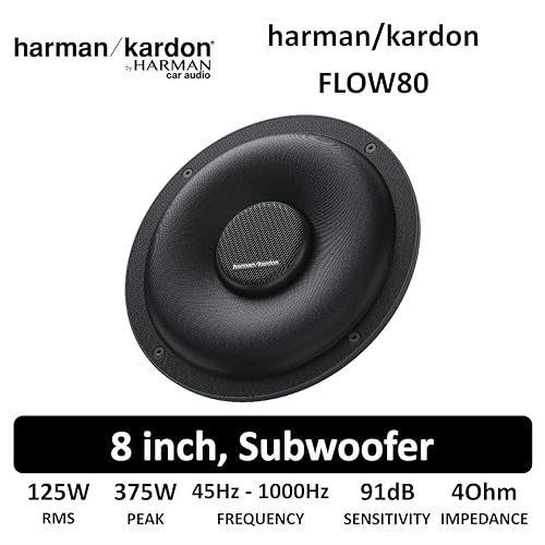 Harman Kardon Flow 80 Untersitz Subwoofer Auto Passiv für Underseat Einbau in BMW, Audi & Porsche - 375W 8 Bass Box für kraftvolle Bässe, Aktiv Subwoofer Auto Set mit Neodym-Magnetmotor