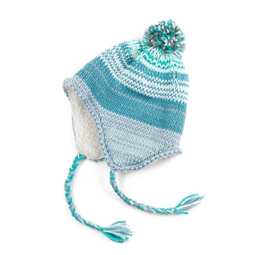 Générique Bonnet péruvien Enfant 4 5 6 7 Ans Environ Taille 52-56 cm Bleu Doublure Polaire doublé Chullo Chaud Mixte Fille garçon cz13373