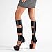 FancyQueen Platform Knee High Sandals for Women, Gladiator Open Toe Summer Booties Black Heels Sandal Boots, Sexy Style Casual for Party