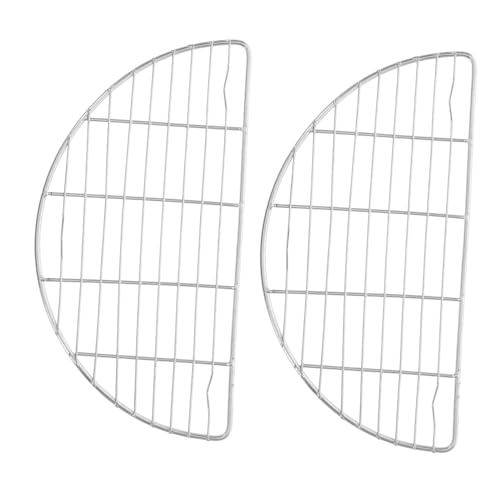 MUCKLILY 2pcs Stainless Steel Cooling Rack Space-saving Half-round Baking Rack for Cooking Baking and Roasting Heat-resistant for Efficient Use and Easy Storage