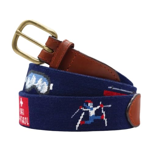 Smathers & Branson Ski Life Needlepoint Belt