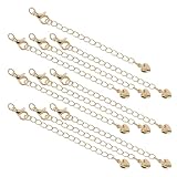 Housoutil Extensores de Cadena Chapados en Oro 14K 10 Piezas de 76 CM con Cierre de Langosta Extensiones para Collares Pulseras y Tobilleras Accesorio DIY para Joyería Femenina