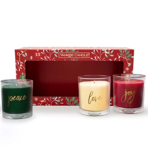Yankee Candle Geschenkset | 3 duftende Becherkerzen | Kollektion „Countdown to Christmas“