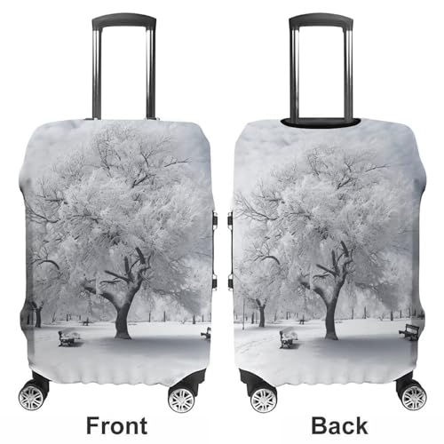 White Snow Tree Suitcase Cover Washable Luggage Cover Dust-proof Luggage Protector Cover Anti-Scratch Travel Suitcase Protector Fits 18-32 Inch Luggage3