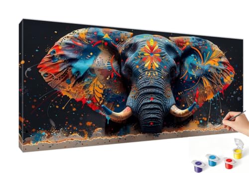 Pintar por números adultos para conectar con tu creatividad pintando un elefante RB-166