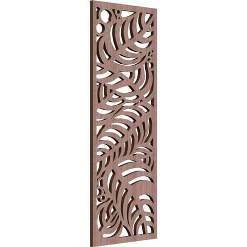 Image of Mills Decorative Pierced Fretwork Wood Wall Panels, 11 3 /8 inchW x 29 3 /8 inchH x 3 /8 inchT, Walnut