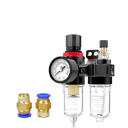 AFC2000 AFR2000 + AL2000 G1/4 Air Compressor Oil and Water Separator Air Filter is Used to Reduce The Pressure Valve Regulator(AFC w (PC10-02x2),1 Set)