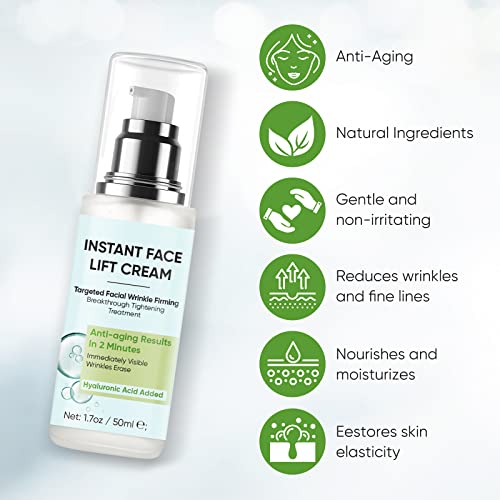 Alsten Instant Face Lift Cream, Temporary Face Tightening Cream, Neck, Eye Anti-Aging Serum For Smoothing Fine Lines, Wrinkles And Firming Loose Sagging Skin In 2 Minutes #TOP2