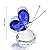 H&D Blue Crystal Flying Butterfly with Crystal Base Figurine Collection Cut Glass Ornament Statue Animal Collectible Paperweight