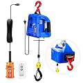 FITHOIST 110V Electric Hoist Winch | 1100lbs 1500W Portable Electric Power Winch with Wireless Remote Control | Vertically & Horizontally Lift 16ft | Overload Protection for Lifting Towing
