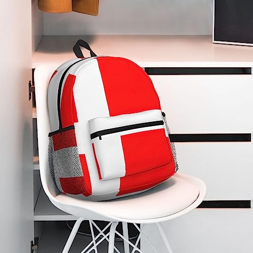 Sac à dos décontracté avec motif drapeau Danemark résistant et léger - 7