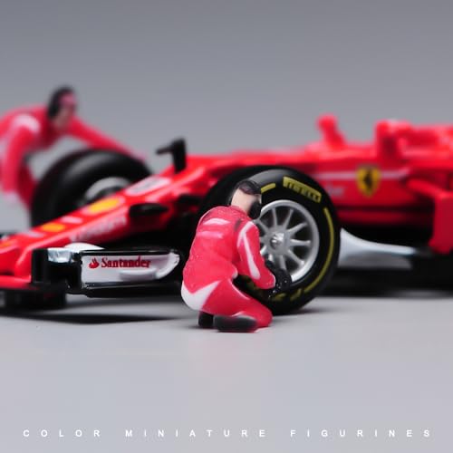 Figuras de equipo de Pit Stop escala 1/64 roja miniatura 4