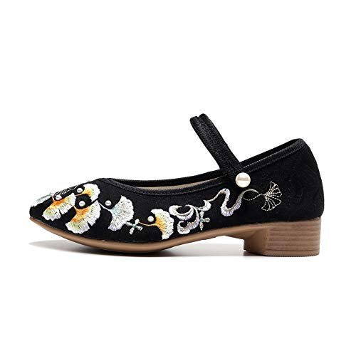 Hee grand Chinese Style Embroidered Shoes for Women Elegant Comfort Low Heels Walking Shoes2
