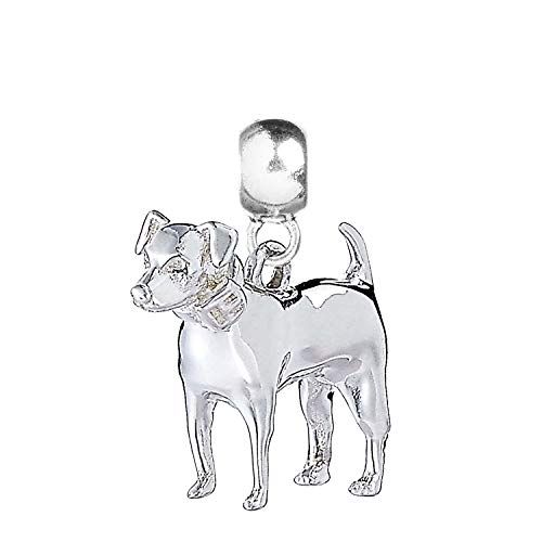 Abalorio Jack Russell ML013-SS de plata de ley compatible con pulsera de dijes 3