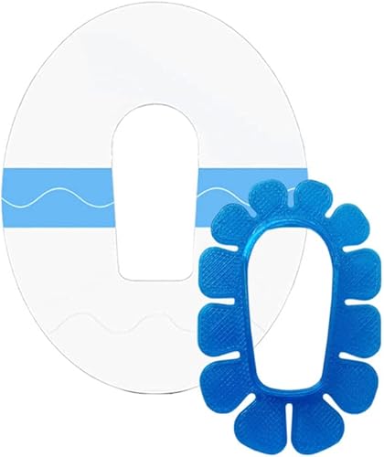 Dexcom - Parches adhesivos G6, paquete de 40 parches invisibles impermeables G6 y 1 escudo de plástico para G6 (azul)