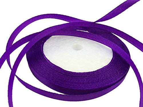 longtengSolid Color Satin Ribbon 1/4",25yds (Purple)
