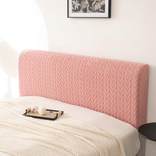 Image of HOMETHREADS Stretchable Lycra /Velvet Headboard Cover | Soft, Dust-Proof & Wrinkle-Resistant Bed Back Protector | Fits Leather, Wooden & Fabric Bedsides | for 3ft to 3.5ft Beds (Pink,90x65cm)