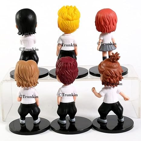 Image of Trunkin | Tokyo Revengers Action Figure (Set B) 6 Pcs Figurine | Manjiro Sano Chifuyu Matsuno Takemichi Hanagaki Beeldje | Black Coat Manga Weeb Collectible 10Cm Figurines