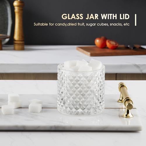 ALAMHI 2 Pack Qtip Holder Cotton Round Ball Holder Set, Apothecary Jars Glass Bathroom Storage jars with Lids for Bathroom Decor, Qtip Dispenser for Cotton Swab,Cutip by ALAMHI - Image 3