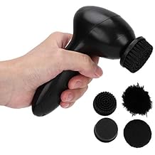 Electric Shoe Shine Kit, Handheld Electric Shoe Cleaning Brush, Replaceable Brush Head Dust Cleaner Portable Wireless Leather Cleaner Care Kit for Leather Shoes