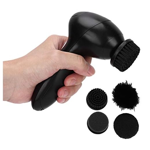 Electric Spin Scrubber Shoe Polishers, Handheld Electric Portable Shoe Brush Shoe Polishing Tool, Drill Scrub Brushes Kit, Handheld Dust Cleaner Shine Leather Cleaner Care Kit (2 x AA (Not included))