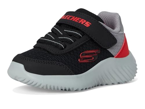 Skechers Kids Bounder Sneaker, Black/Red, 9 Toddler
