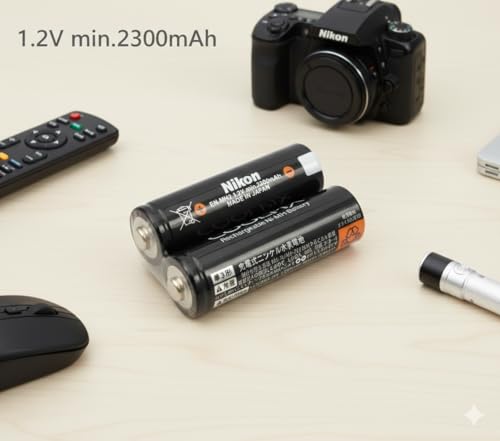 Image of Compatible with Nikon EN-MH2-B2 2300mAh 1.2V Rechargeable Batteries - Camera Battery - for Coolpix L19, L20, L30, L32, L330, L620, L830, L840 (Pack of 4)
