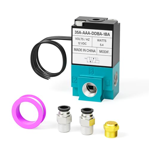 TAILONZ PNEUMATIC 2 Way 3 Port Mac Valve DC12V 5.4W 1/8NPT Electronic Booster Control Solenoid Valve High-Frequency Solenoid valve35A-ACA-DDAA-1BA