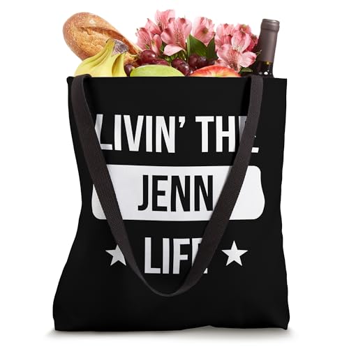 Bolsa tote Livin' The Jenn Life para reunión familiar con nombres propio y último nombre miniatura 4
